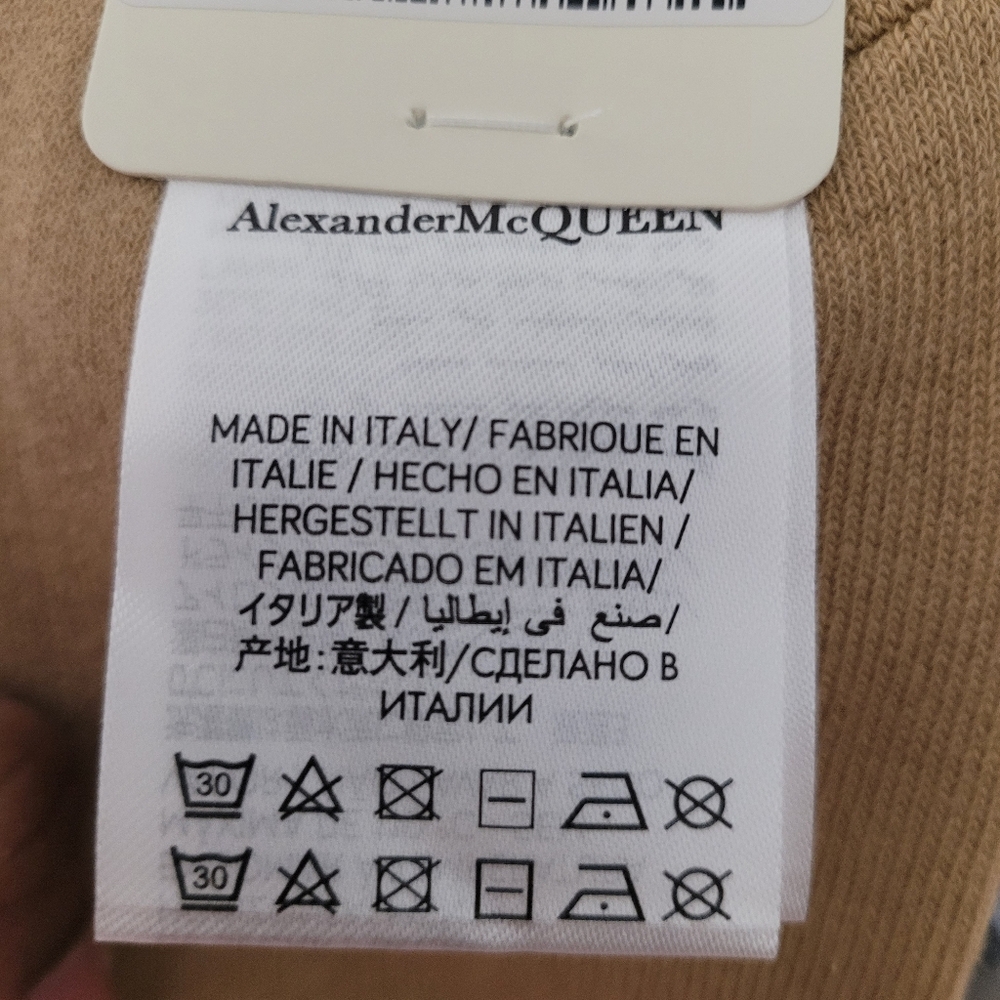 NEW Alexander McQueen Logo Socks Graffiti in Beige Tan - Picture 4 of 5